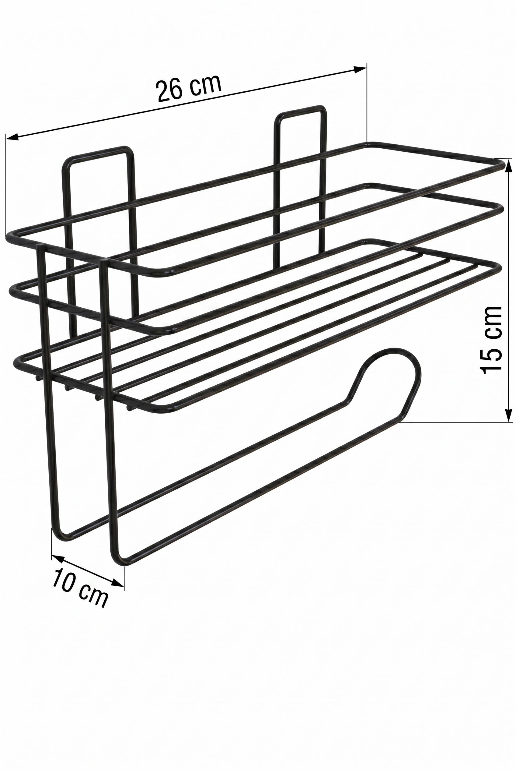 Filora Home Raflı Dikdörtgen Havlu Kağıtlığı — ürün boyutları ve ölçüleri